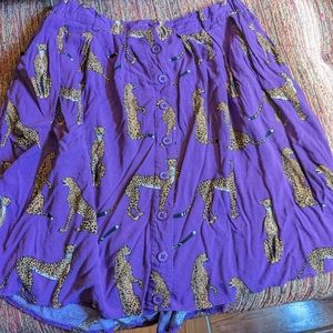 Cheeky Modcloth purple leopard circle skirt!